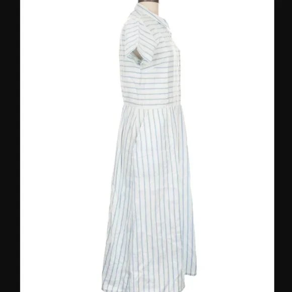 Poetry linen and cotton striped midi shirt dress, US Size 6 (UK10) - Picture 3 of 6